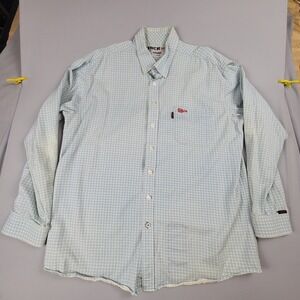 Cinch WRX Shirt Mens XL Blue Plaid Twill Flame Resistant  Button Down